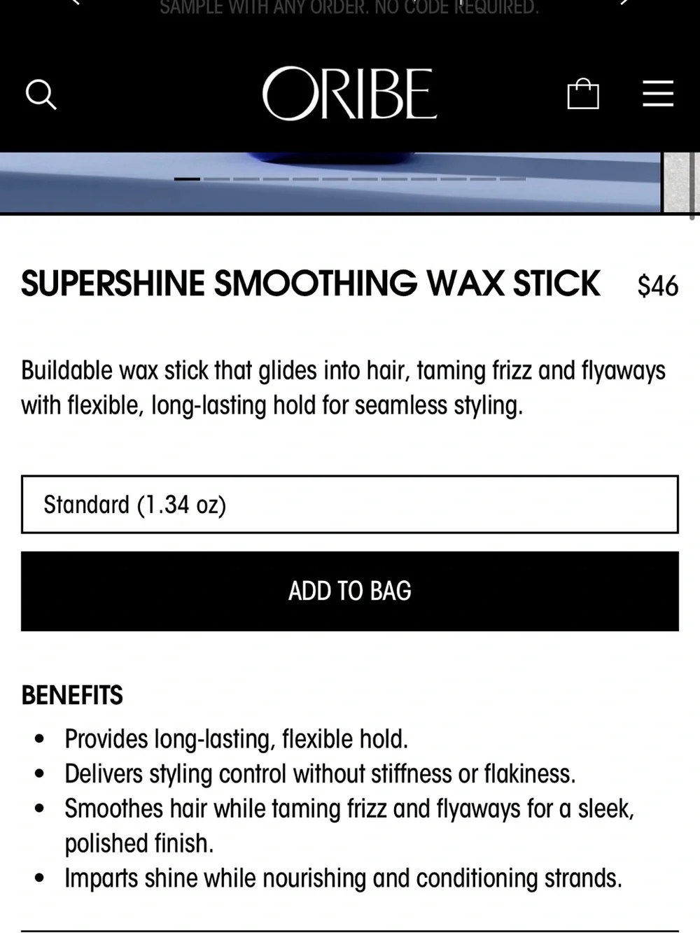 Oribe Supershine Smoothing Wax Stick